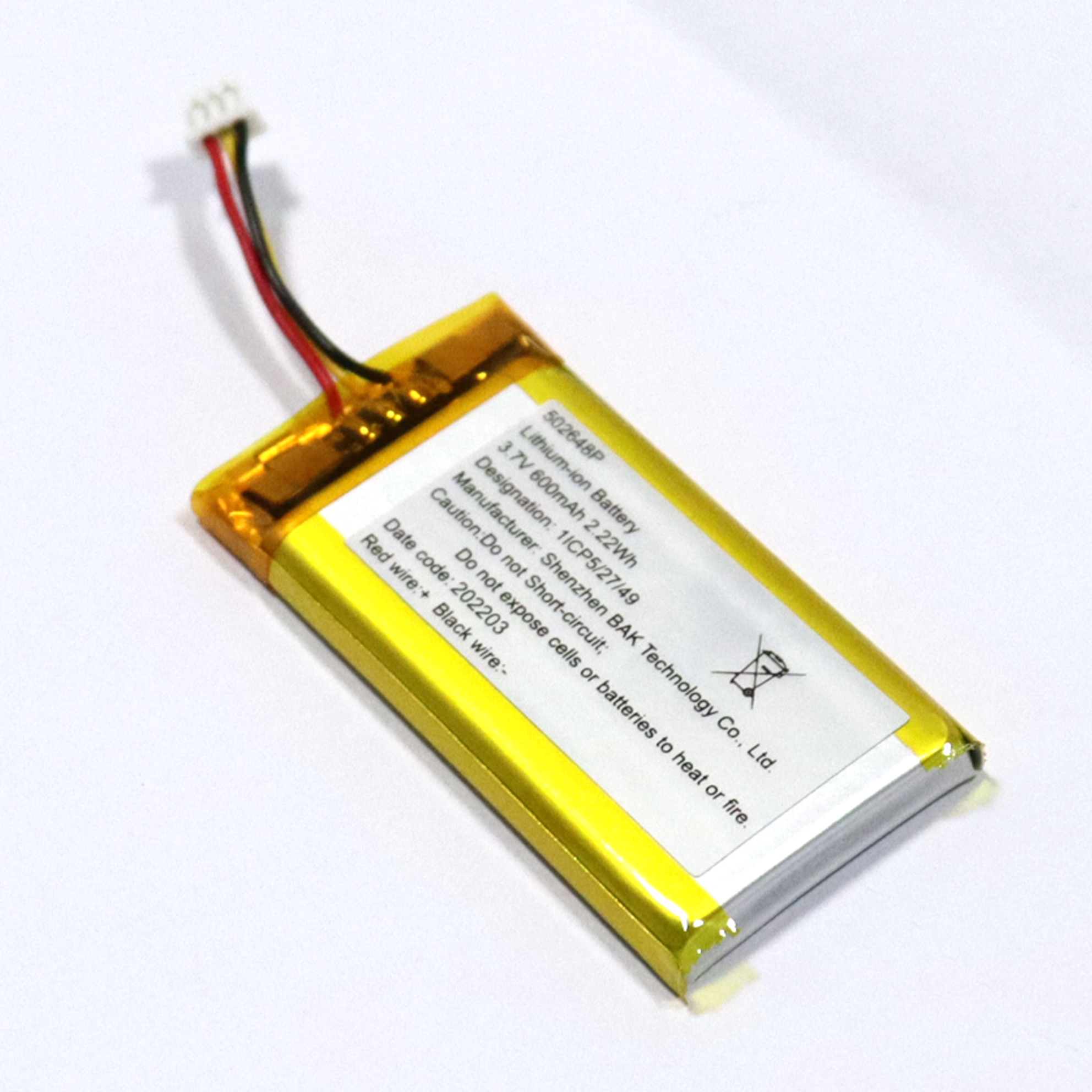 Batterie au lithium polymère 3,7 V 600 mAh pour appareil Bluetooth