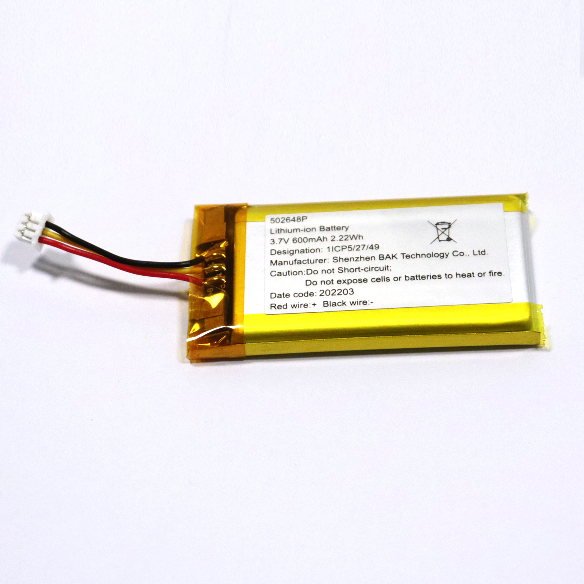 Batterie au lithium polymère 3,7 V 600 mAh pour appareil Bluetooth